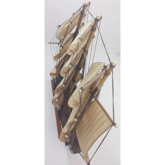 Bergantin Siglo XVIII Wooden Model Ship 18th Century Brigantine Nautical Decor - Picture 7 of 9